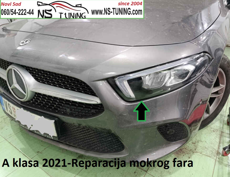 mercedes a klasa w177 2022 2021 2020 led far napuklo staklo reparacija farova novi sad ns tuning servis